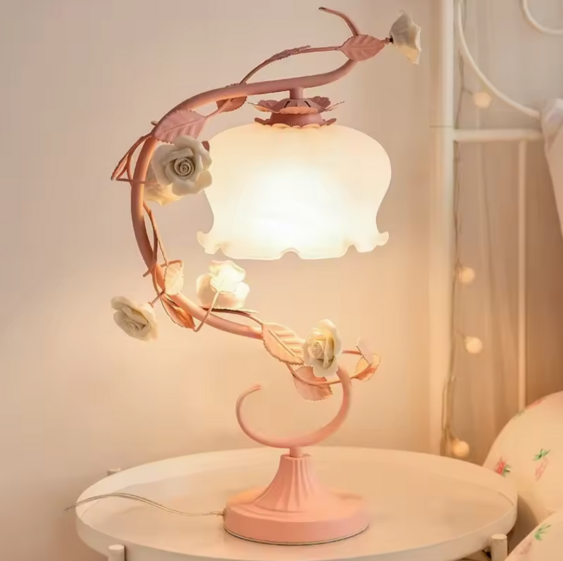 RosaGlo - Stilvolle überdachte Rosenlampe-Leuchtezauber