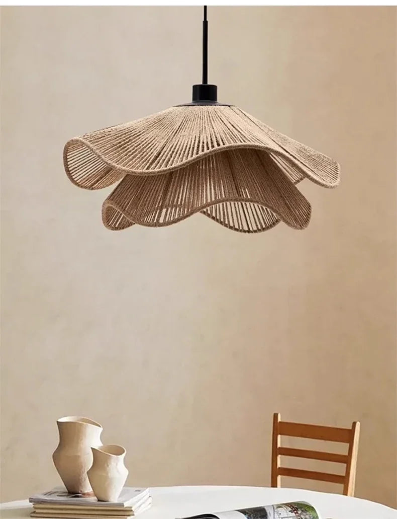 WabiRope Aura: Scandinavische Wabi Sabi Hennep Touw Hanglamp-Leuchtezauber