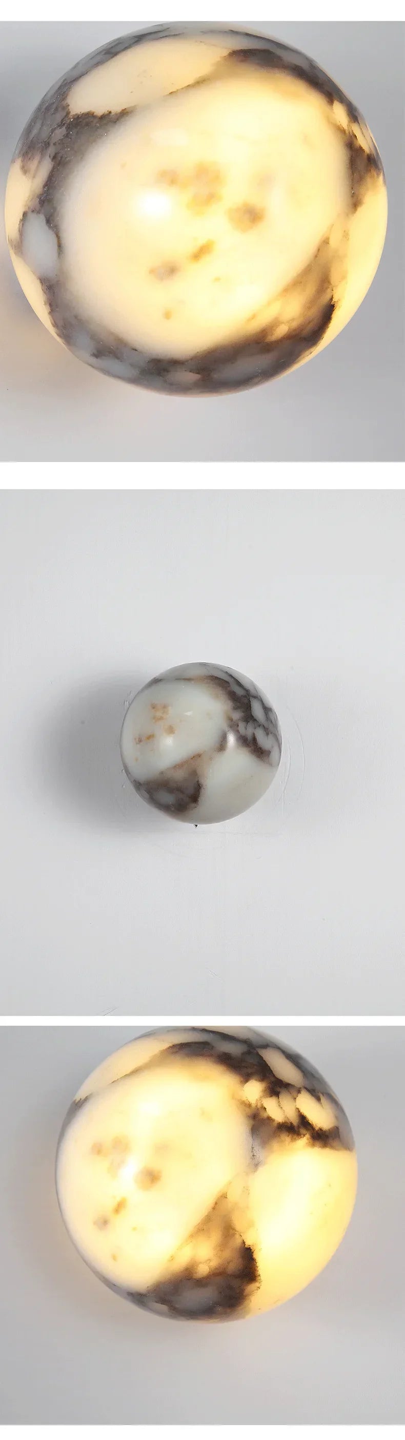 Luxuriöse Kugel-Marmor Wandleuchte