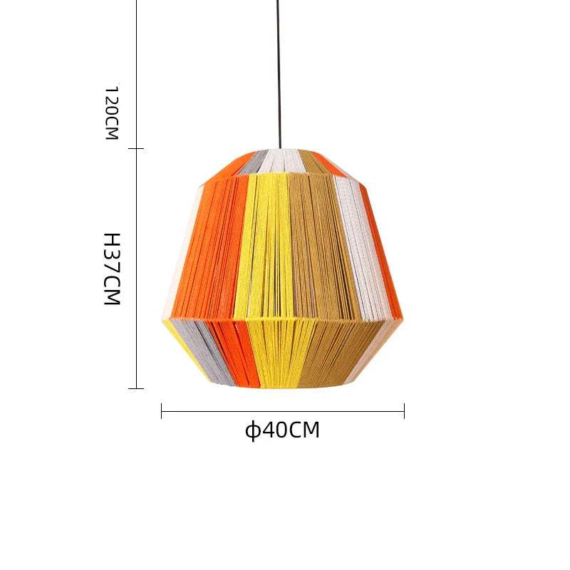 BonLumi Naturé – Retro Bonbon Pendelleuchte aus Hanfseil & Rattan