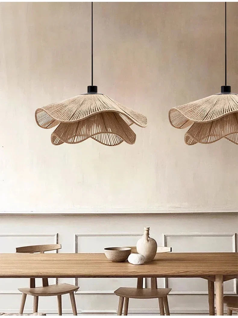 WabiRope Aura: Scandinavische Wabi Sabi Hennep Touw Hanglamp-Leuchtezauber