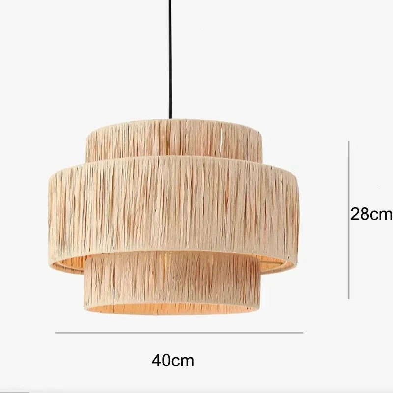 ZENLUMI Japanische Geflochtene Rattan-Hängeleuchte