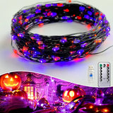 GLOWSPELL – Halloween LED Lichterkette 100/200 LEDs mit Schwarzem Kabel