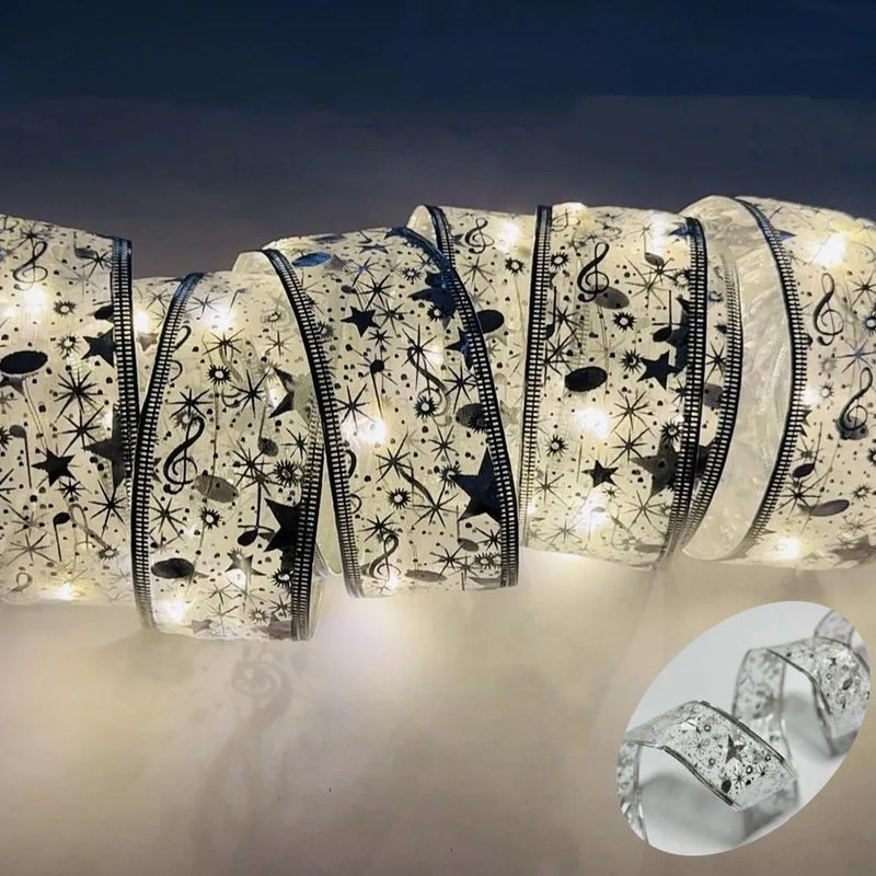 LumiRibbon Goldene Weihnachtsband LED Lichterkette – 2M/5M/10M