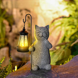 Golden leuchtende Katzengartenlampe-Leuchtezauber