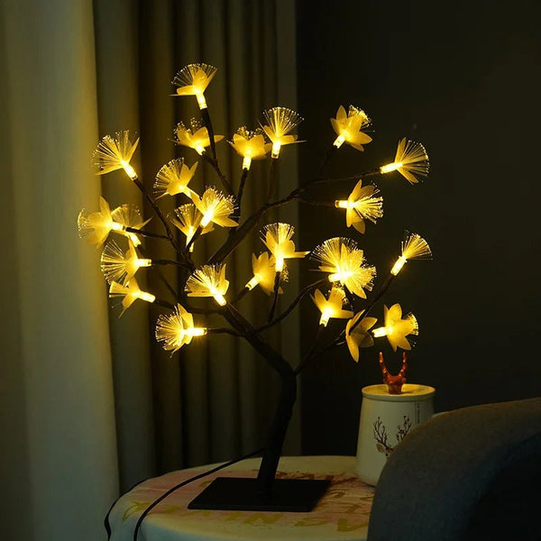 Weiß Birke Fiberglas Blume Baum Licht-Leuchtezauber
