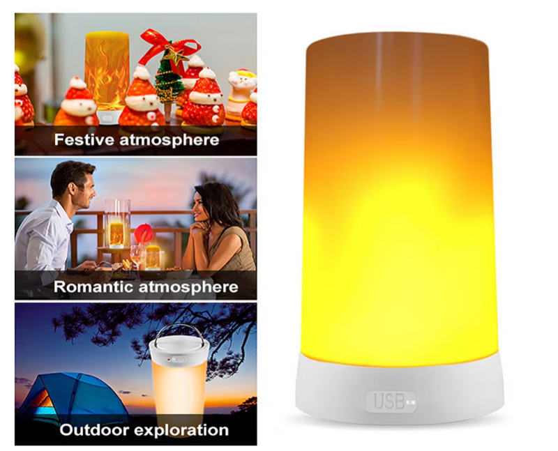 FLAMO USB Wiederaufladbare LED Flammenlampe-Leuchtezauber
