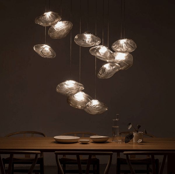 Minimalistische Hängelampe aus geblasenem Glas-Leuchtezauber