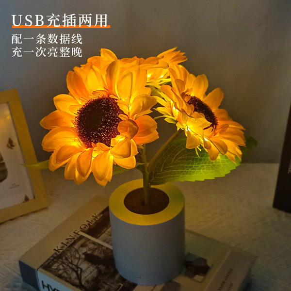 Glitzernde Sonnenblume Lampe für auf Tisch-Leuchtezauber