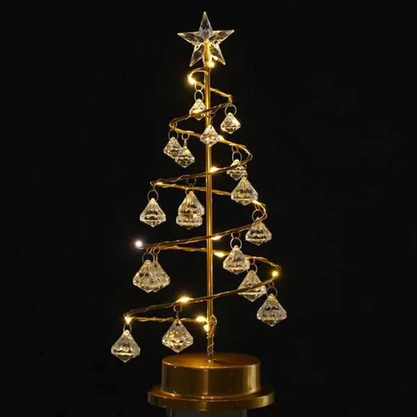 Kristall-Tischlampe in Form eines bezaubernden Weihnachtsbaums-Leuchtezauber