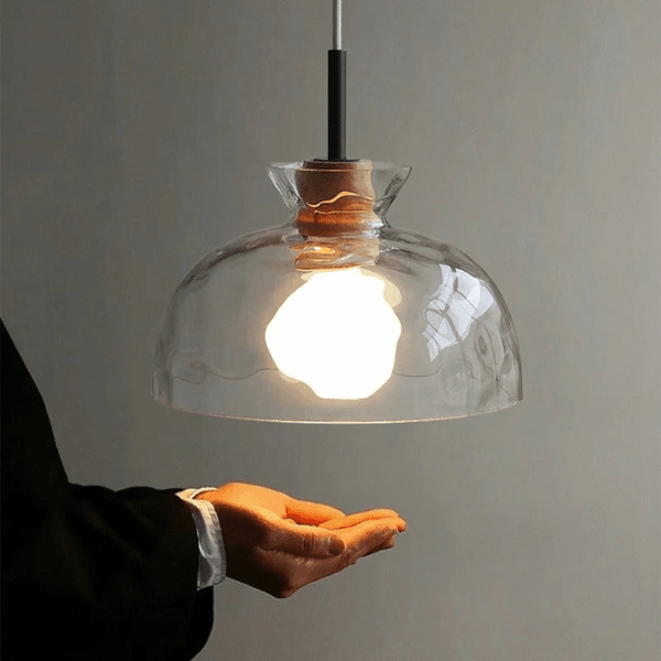 Minimalistische Art Ripple Glas-Hängelampe-Leuchtezauber