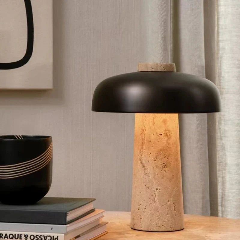 Natural Travertine Tischlampe-Leuchtezauber