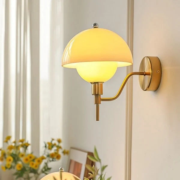 Wandleuchte Pilz in Creme Farbe-Leuchtezauber