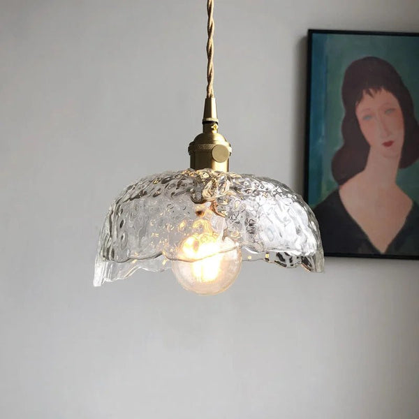 Unregelmäßige Hängelampe aus Messingglas-Leuchtezauber
