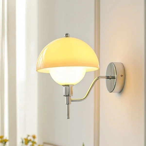 Wandleuchte Pilz in Creme Farbe-Leuchtezauber