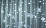 LumaSnow 4M LED Schneeflocken-Lichtervorhang – Weihnachts-Eiszapfen-Lichterkette