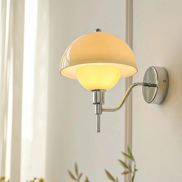 Wandleuchte Pilz in Creme Farbe-Leuchtezauber