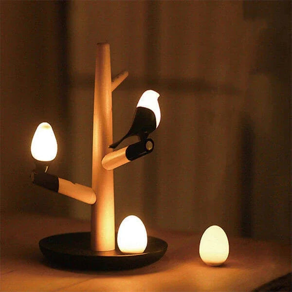 Magpie Wooden LED Smart Sensor Wiederaufladbare Tischlampe-Leuchtezauber