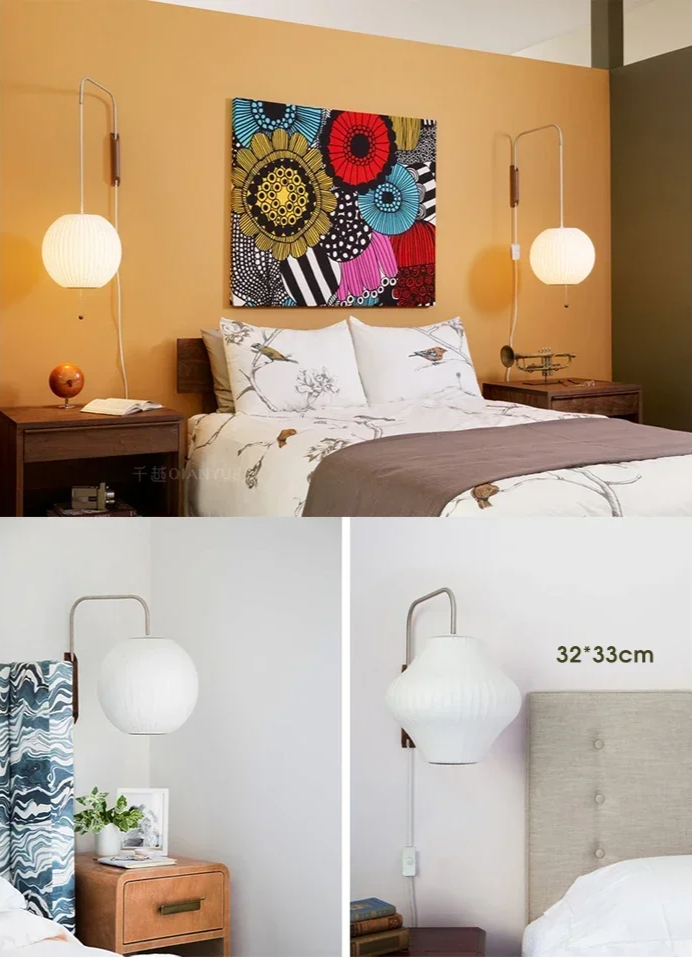 SakuraSilk – Japanische Handgewebte Seiden-Wandleuchte