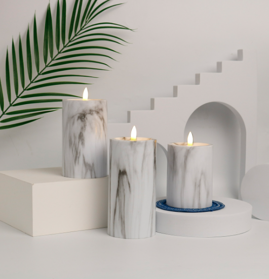 Candlylight | 3er Set LED Marble Kerzenlichter-Leuchtezauber