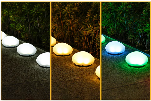 LUXGLOW Solar-Kiesel Außenleuchte-Leuchtezauber