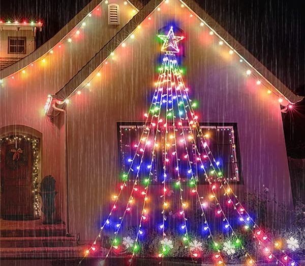 LumiCascade LED Sternen Wasserfall Lichterkette – 350 LEDs