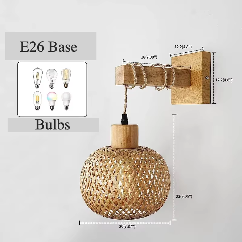 SolBambu Wandlampe – Handgeflochtene Bambuslaterne für Moderne Naturräume-Leuchtezauber