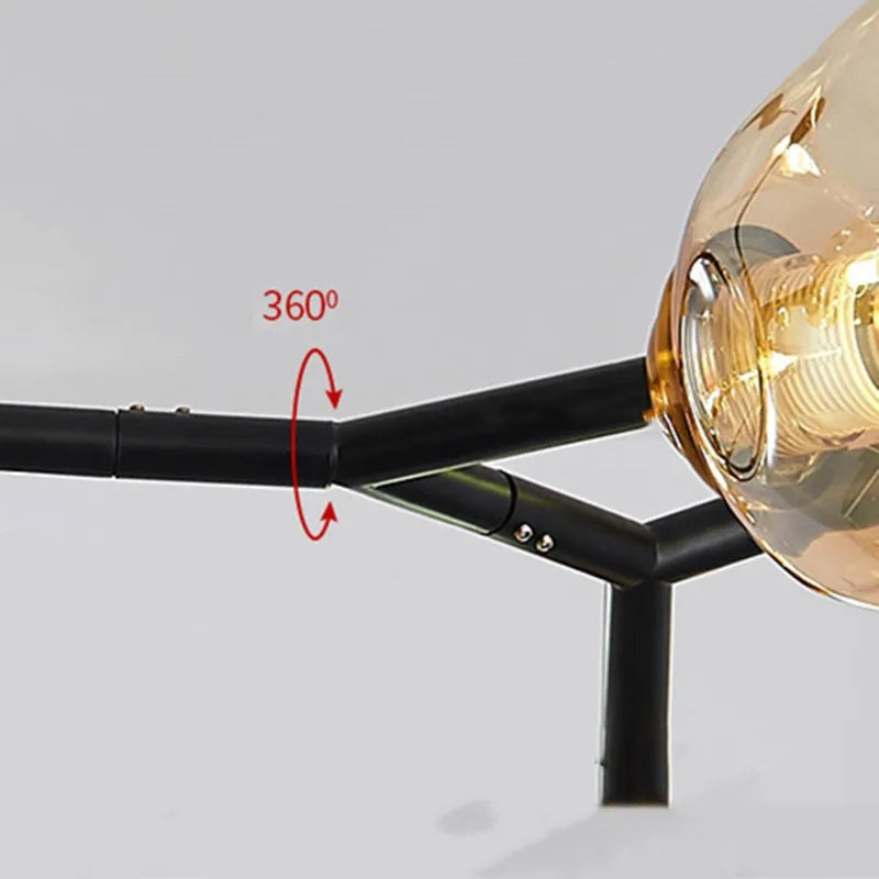 Moderner Kronleuchter aus Geblasenem Glas-Leuchtezauber