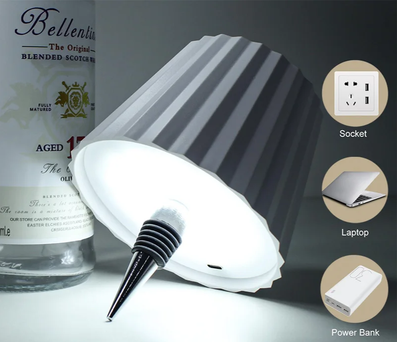 LumoVino – Kabellose Weinflaschen-Tischlampe mit Touch-Steuerung & Stufenloser Dimmung-Leuchtezauber