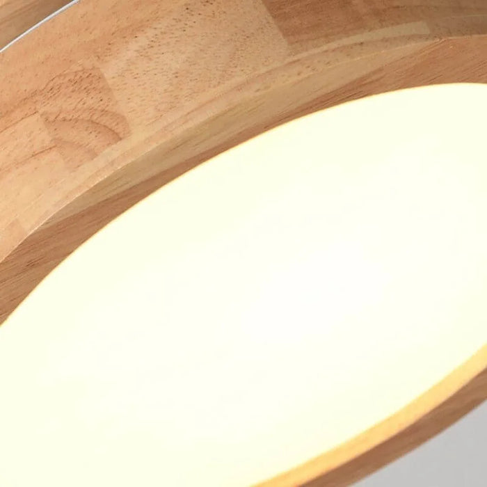 Runde Deckenlampe aus Holz-Leuchtezauber
