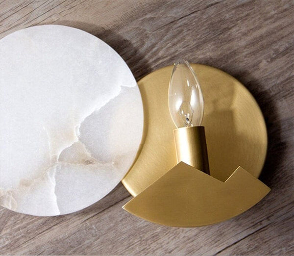 Skandinavische minimalistische Marmor-Wandlampe-Leuchtezauber