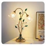 Französische Glasblumen Tischlampe-Leuchtezauber
