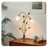 Französische Glasblumen Tischlampe-Leuchtezauber