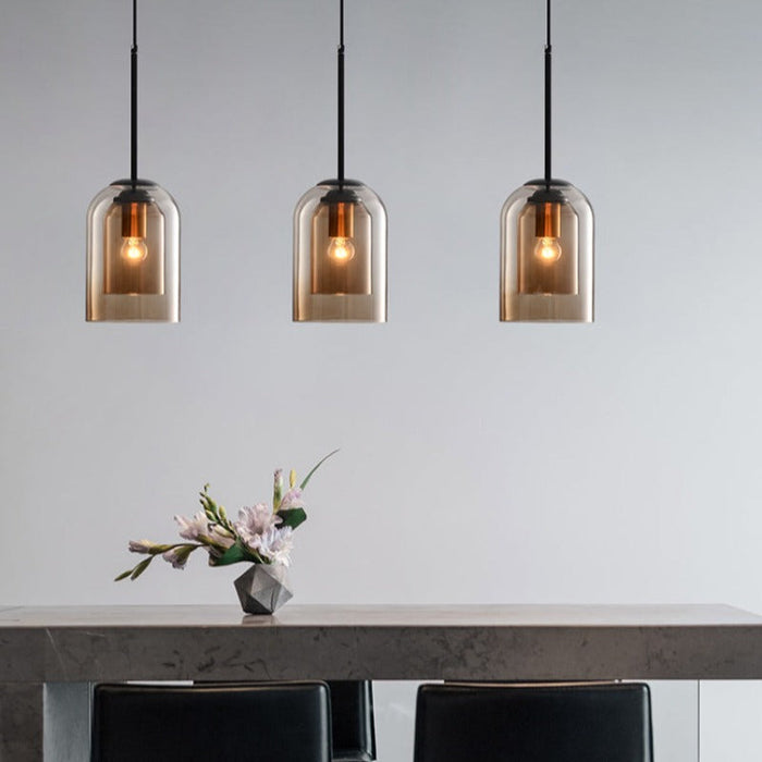 Mica Mid-Century Hängelampen mit Doppelglas-Leuchtezauber