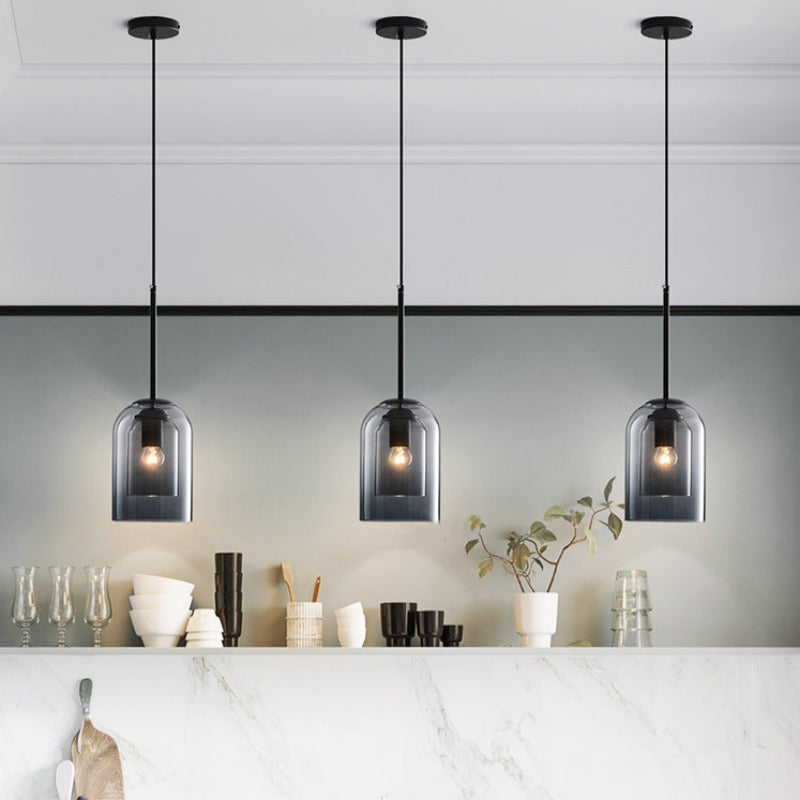 Mica Mid-Century Hängelampen mit Doppelglas-Leuchtezauber