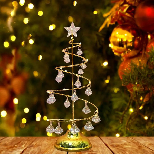 Kristall-Tischlampe in Form eines bezaubernden Weihnachtsbaums-Leuchtezauber