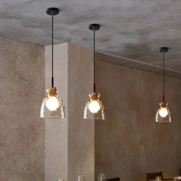 Minimalistische Art Ripple Glas-Hängelampe-Leuchtezauber