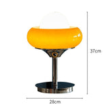 Vintage Bauhaus Gelbe Glas-Tischlampe-Leuchtezauber