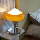 Vintage Bauhaus Gelbe Glas-Tischlampe-Leuchtezauber